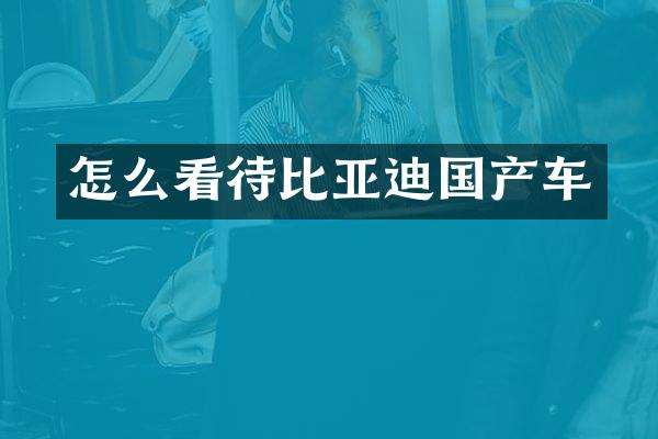 怎么看待比亚迪国产车