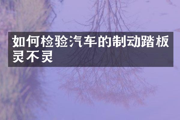 如何检验汽车的制动踏板灵不灵