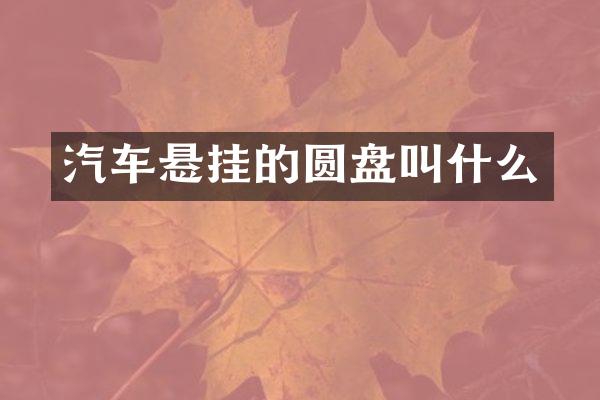 汽车悬挂的圆盘叫什么