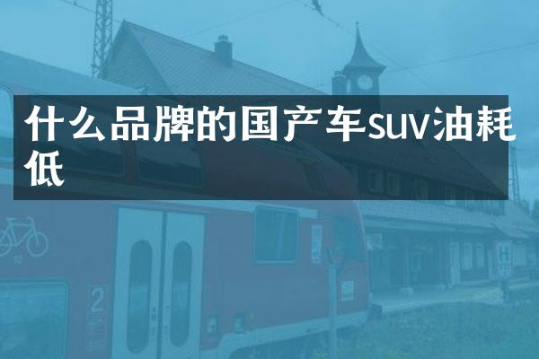 什么品牌的国产车suv油耗低