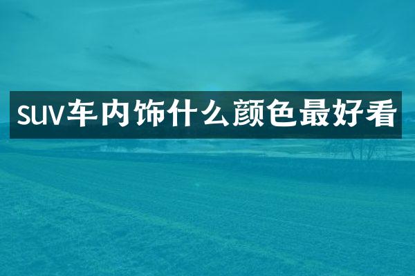 suv车内饰什么颜色最好看