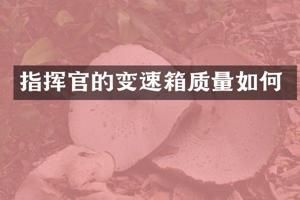 指挥官的变速箱质量如何