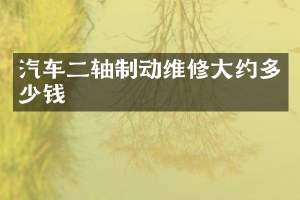 汽车二轴制动维修大约多少钱