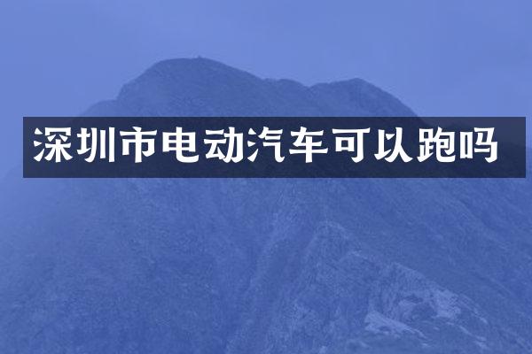 深圳市电动汽车可以跑吗