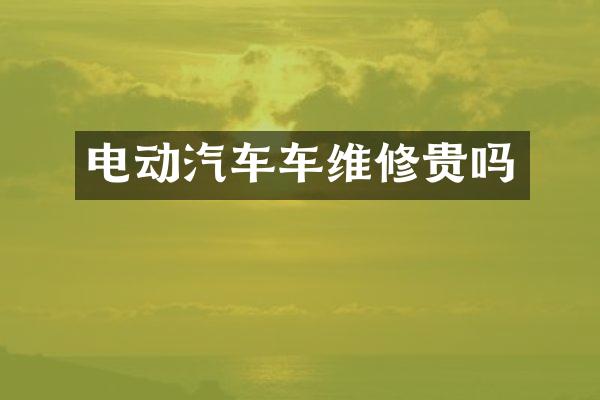 电动汽车车维修贵吗