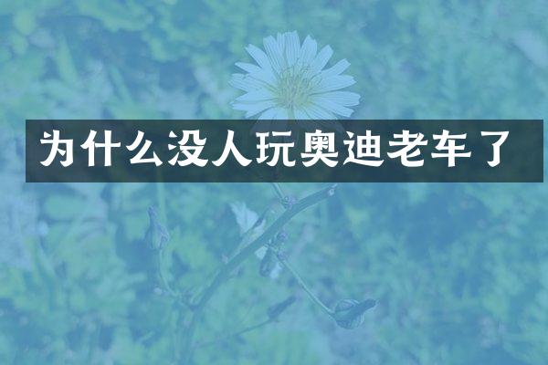 为什么没人玩奥迪老车了