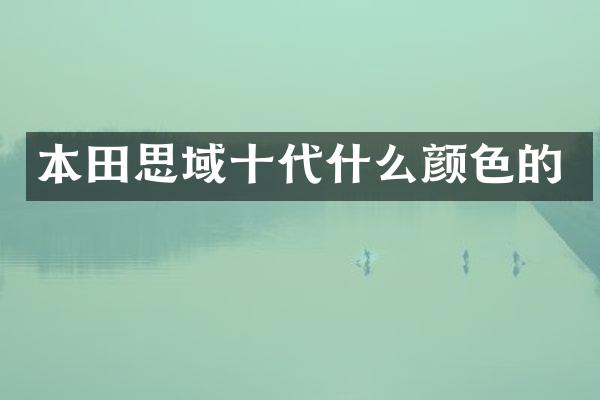本田思域十代什么颜色的