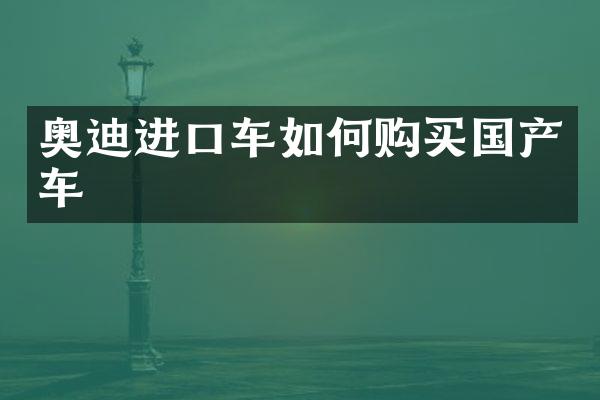 奥迪进口车如何购买国产车