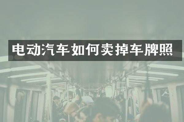 电动汽车如何卖掉车牌照