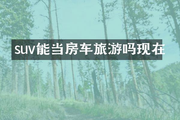 suv能当房车旅游吗现在