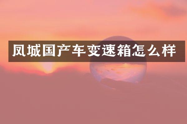 凤城国产车变速箱怎么样