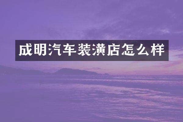 成明汽车装潢店怎么样
