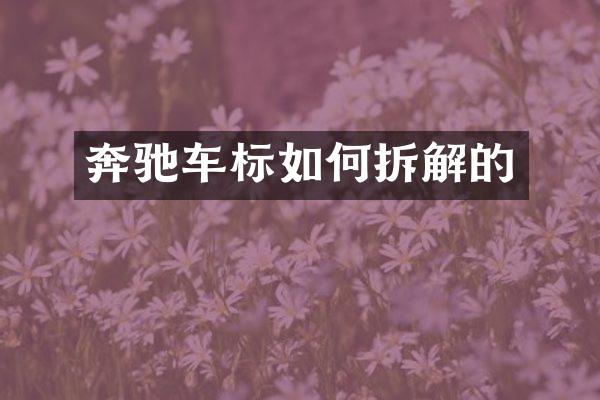 奔驰车标如何拆解的