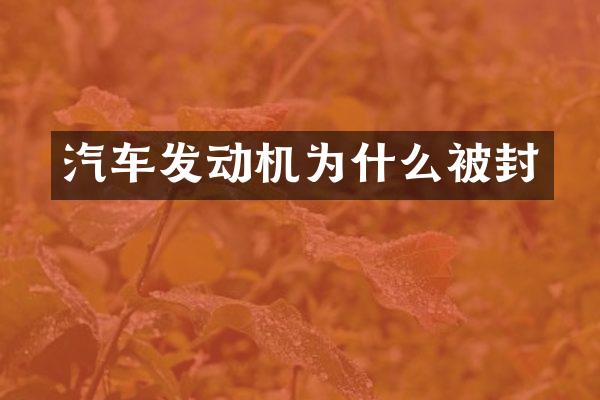 汽车发动机为什么被封