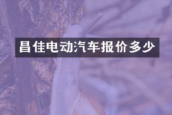 昌佳电动汽车报价多少
