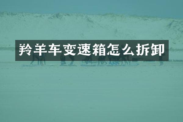 羚羊车变速箱怎么拆卸