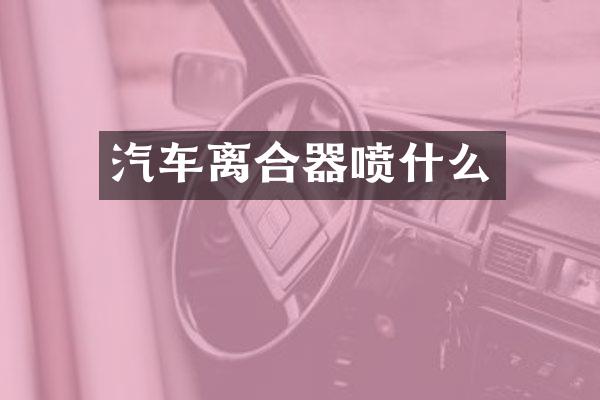 汽车离合器喷什么