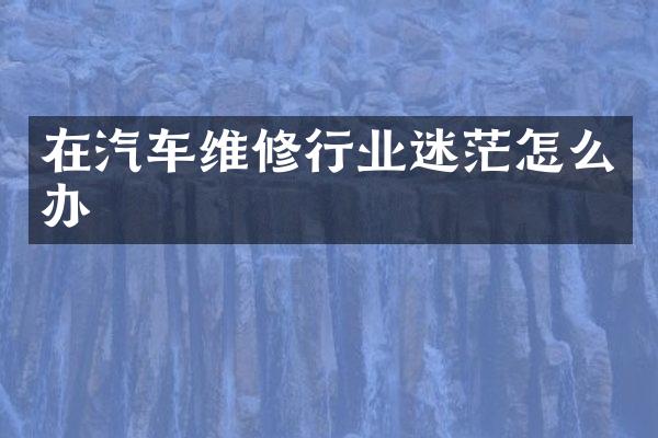在汽车维修行业迷茫怎么办