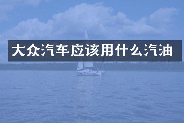 大众汽车应该用什么汽油