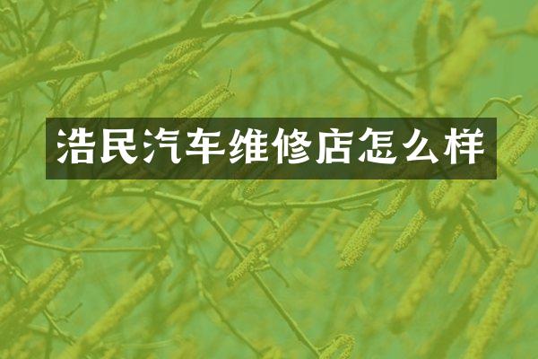 浩民汽车维修店怎么样