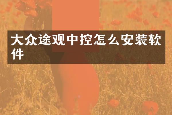 大众途观中控怎么安装软件