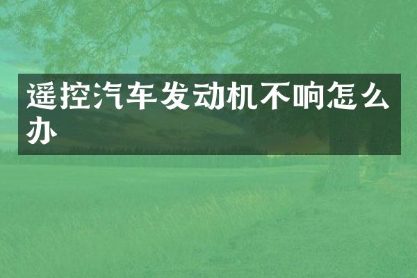 遥控汽车发动机不响怎么办