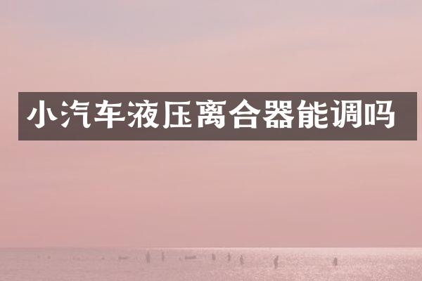 小汽车液压离合器能调吗