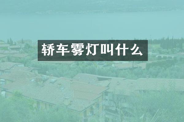 轿车雾灯叫什么