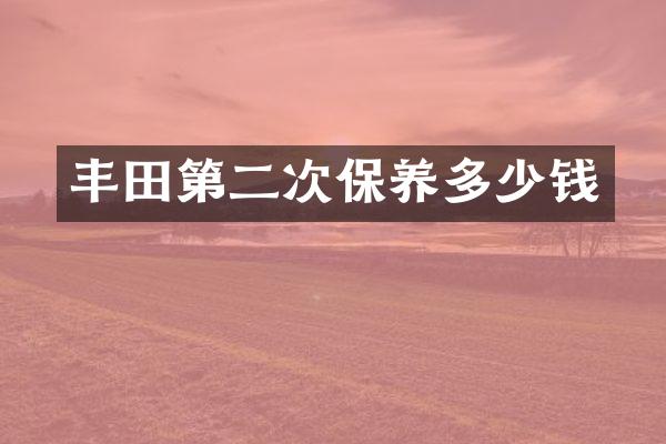 丰田第二次保养多少钱