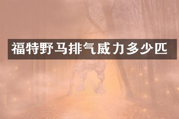福特野马排气威力多少匹