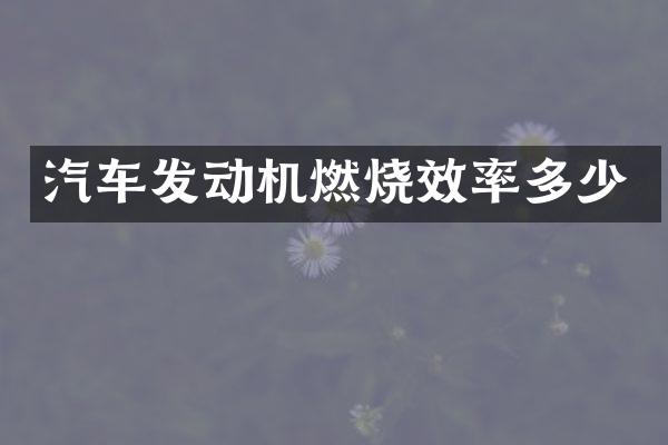 汽车发动机燃烧效率多少