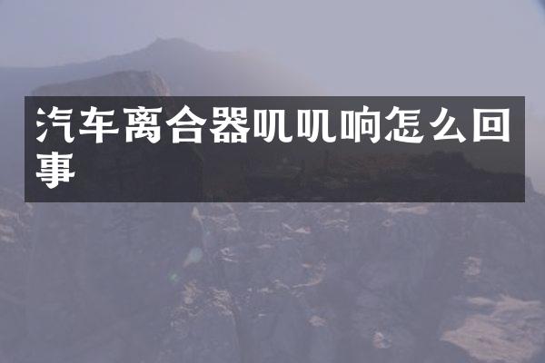 汽车离合器叽叽响怎么回事