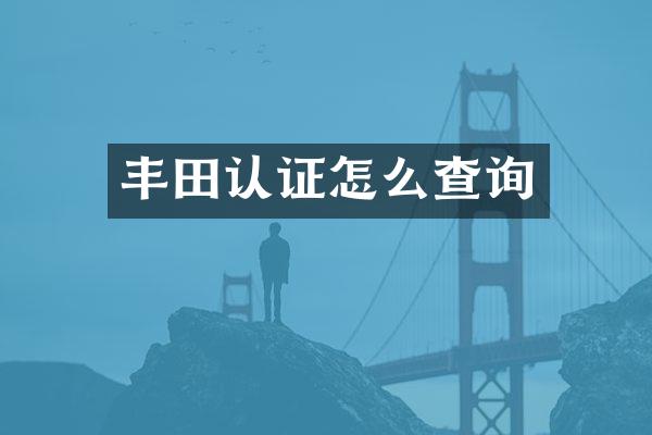 丰田认证怎么查询