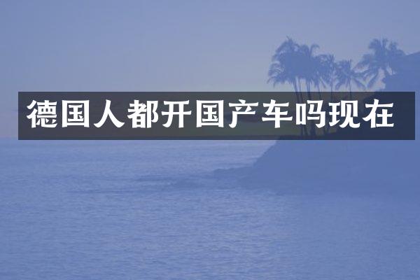 德国人都开国产车吗现在