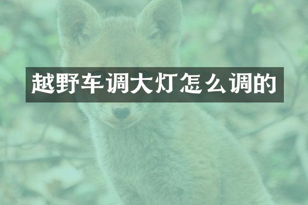 越野车调大灯怎么调的