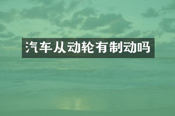 汽车从动轮有制动吗