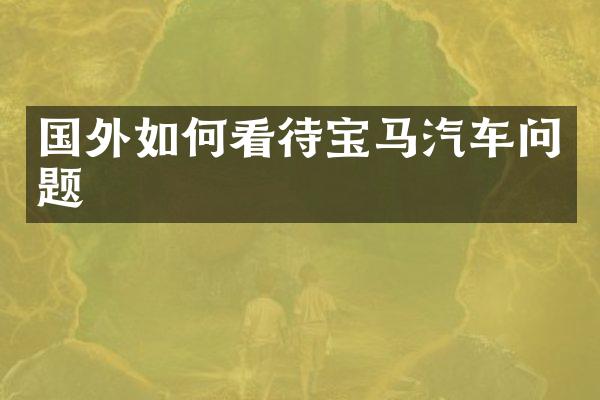 国外如何看待宝马汽车问题