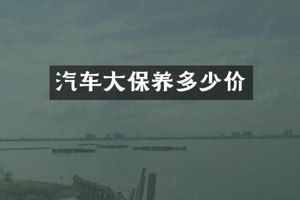 汽车大保养多少价