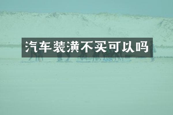 汽车装潢不买可以吗