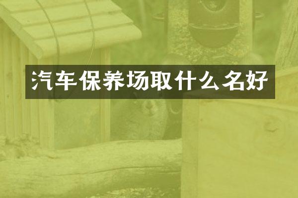 汽车保养场取什么名好