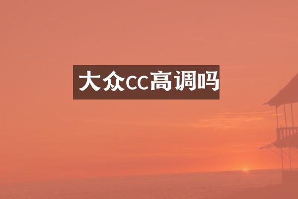 大众cc高调吗
