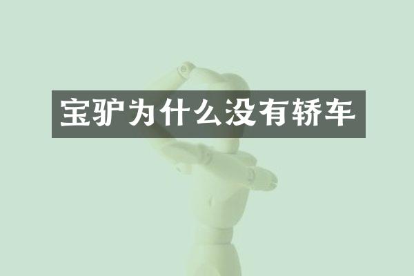 宝驴为什么没有轿车