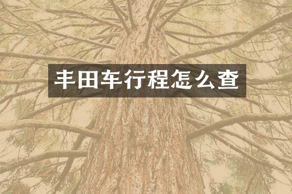 丰田车行程怎么查
