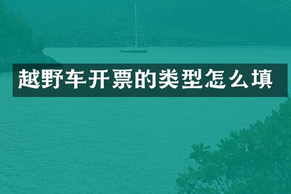 越野车开票的类型怎么填
