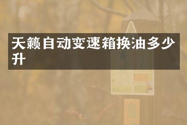 天籁自动变速箱换油多少升