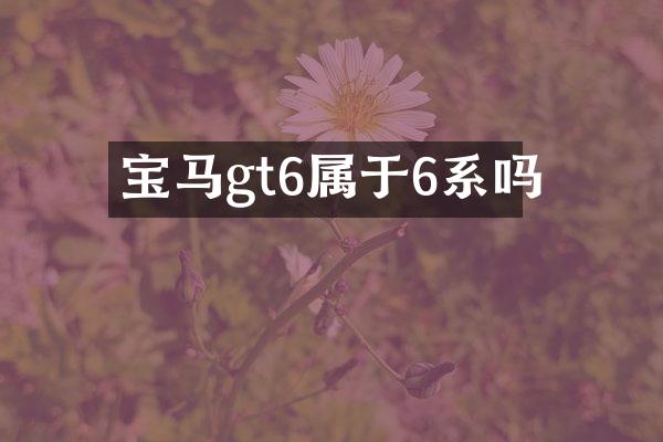 宝马gt6属于6系吗