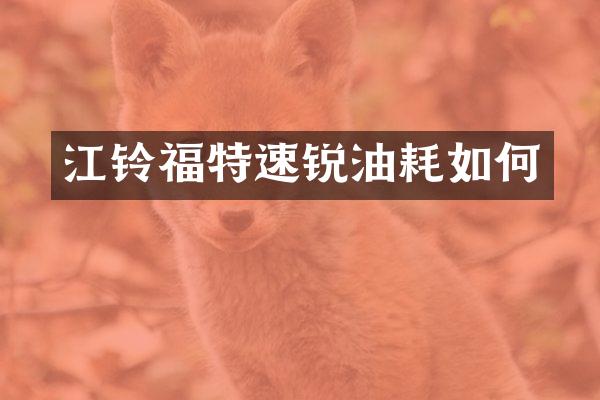 江铃福特速锐油耗如何