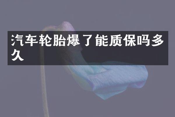 汽车轮胎爆了能质保吗多久