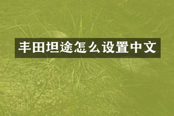 丰田坦途怎么设置中文