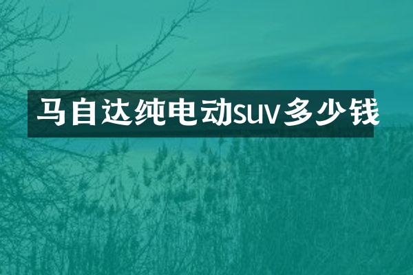 马自达纯电动suv多少钱